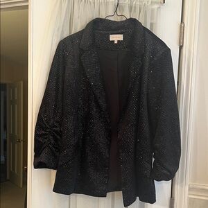 Skies Are Blue Black Shimmer Blazer